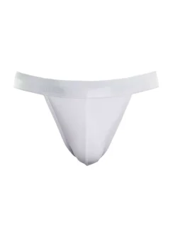 Slip blanc uni style tanga avec taille élastiquée blanche
