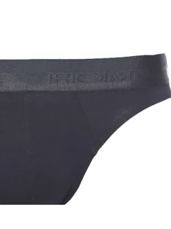 Slip Classic noir avec logo effet métallisé autour de la taille élastiquée