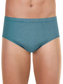 Slip en coton bleu ciel avec un imprimé géométrique et une coupe fermée