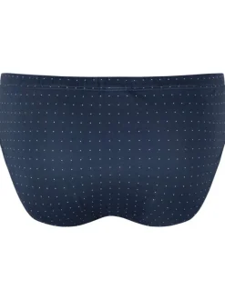 Slip en coton bleu marine avec un imprimé à pois blancs et une coupe fermée