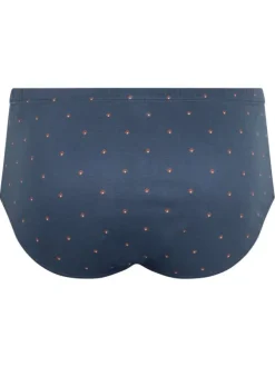 Slip en coton bleu marine à minis motifs avec une ceinture élastiquée