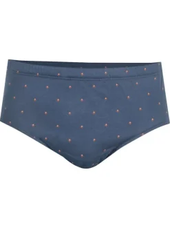 Slip en coton bleu marine à minis motifs avec une ceinture élastiquée