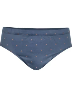 Slip en coton bleu marine à minis motifs avec une taille basse