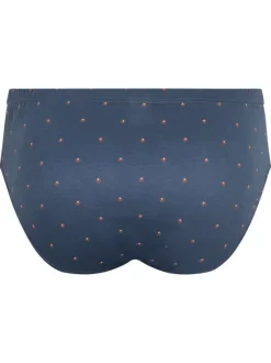 Slip en coton bleu marine à minis motifs avec une taille basse