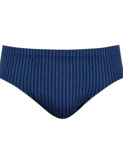 Slip en coton bleu marine à motifs chevrons et une coupe fermée