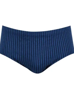 Slip en coton bleu marine à motifs chevrons et une coupe fermée