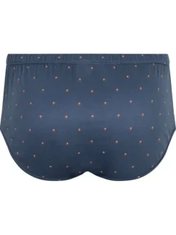 Slip en coton bleu marine à petits motifs avec une ceinture élastiquée