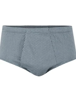 Slip en coton gris clair avec un imprimé géométrique et une coupe ouverte