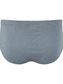 Slip en coton gris clair avec un imprimé géométrique et une coupe ouverte