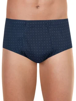 Slip en coton marine avec un imprimé à pois et une coupe ouverte