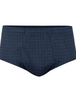 Slip en coton marine avec un imprimé à pois et une coupe ouverte