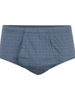 Slip en coton marine imprimé avec une coupe fermée et une taille élastiquée