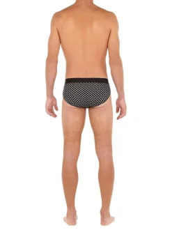 Slip Fortaleza noir à imprimé trèfles et pois avec logo brodé sur la taille élastiquée