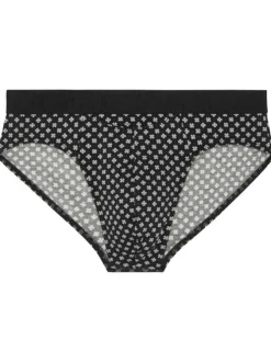 Slip Fortaleza noir à imprimé trèfles et pois avec logo brodé sur la taille élastiquée