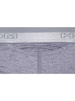 Slip Ho1 gris chiné avec logo brodé effet métallisé sur la taille élastiquée coupe ouverte