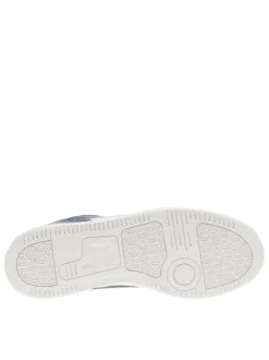 Sneakers bleues aspect denim à semelle plate blanche et à lacets plats