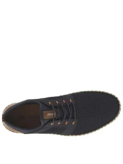 Sneakers bleues marine et marrons en filet ajourées à fermeture slip-on