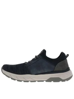 Sneakers bleu marine avec un talon plat et fermeture à slip-on