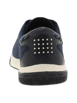Sneakers bleu marineà semelle plate avec une fermeture à lacets ronds