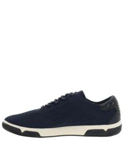 Sneakers bleu marineà semelle plate avec une fermeture à lacets ronds
