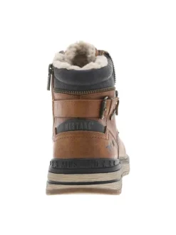 Sneakers bleu marine à talon plat avec des lacets et un zip latéral