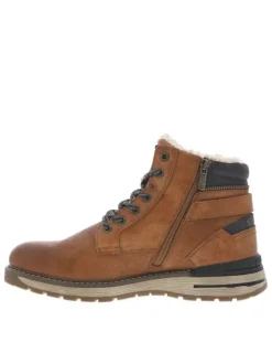 Sneakers bleu marine à talon plat avec des lacets et un zip latéral
