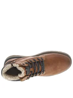 Sneakers bleu marine à talon plat avec des lacets et un zip latéral