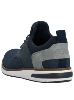 Sneakers bleu marine à talon plat avec une fermeture slip-on bicolore