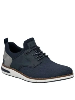 Sneakers bleu marine à talon plat avec une fermeture slip-on bicolore