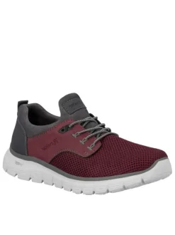 Sneakers bordeaux à talon plat avec une languette d'aisance à l'arrière