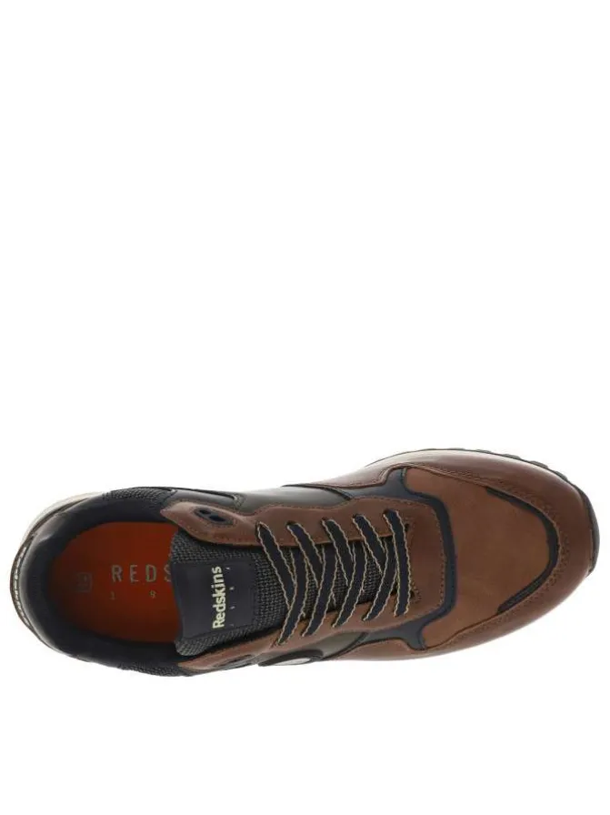 Sneakers brandy à talon plat et à lacets plats bicolores et patch rond
