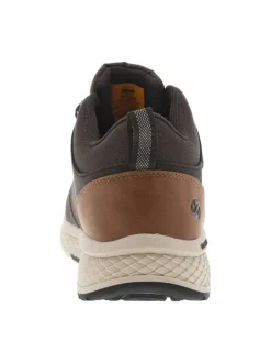 Sneakers café à talon plat et à lacets ronds tressés bicolores
