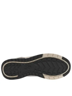 Sneakers café à talon plat et à lacets ronds tressés bicolores