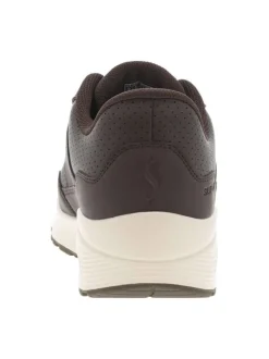 Sneakers chocolat à talon compensé bas et à slip-on avec lacets élastiqués