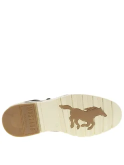 Sneakers cognac à semelle plate avec zip, lacets plats et logo imprimé