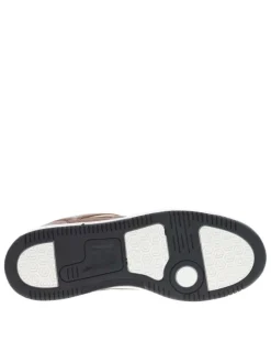 Sneakers cognac à semelle à talon plat, à lacets et nom de la marque