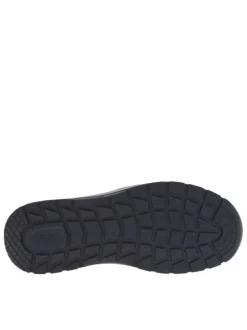 Sneakers en cuir bleu marine à talon plat pourvues de bandes auto-agrippantes