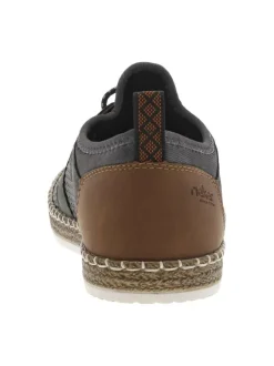 Sneakers en filet ajouré grises anthracite à semelle plate beige