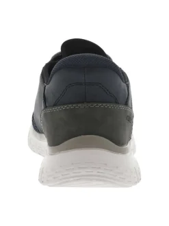 Sneakers marine à talon plat et à lacets élastiqués ronds avec bout chiné