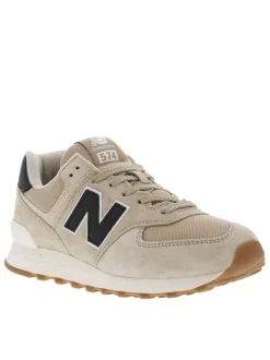 Sneakers multisport beige à talon plat et à lacets plats ton sur ton