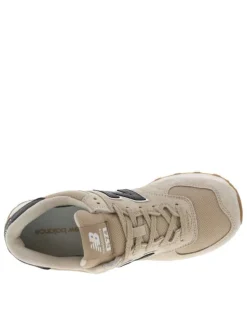 Sneakers multisport beige à talon plat et à lacets plats ton sur ton