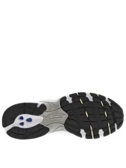 Sneakers multisport blanches et argentées à talon plat et à lacets blancs