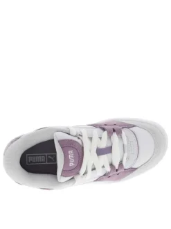 Sneakers multisport blanches et violettes à talon plat et à lacets