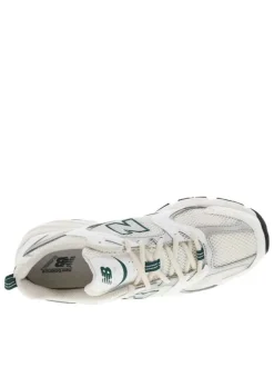 Sneakers multisport blanches à talon plat et à lacets avec détails verts