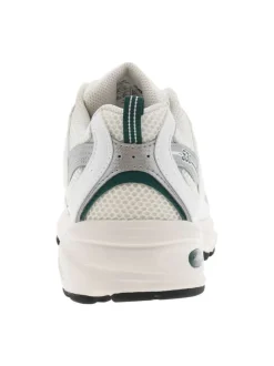 Sneakers multisport blanches à talon plat et à lacets avec détails verts