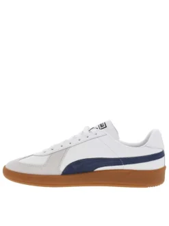 Sneakers multisport en cuir de vachette bleu marine avec nom de la marque