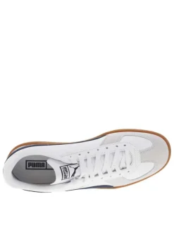 Sneakers multisport en cuir de vachette bleu marine avec nom de la marque