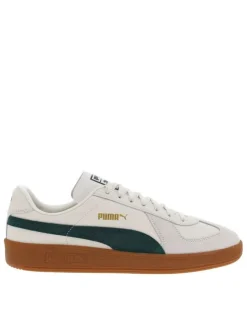 Sneakers multisport en cuir de vachette vertes à talon plat et à lacets plats
