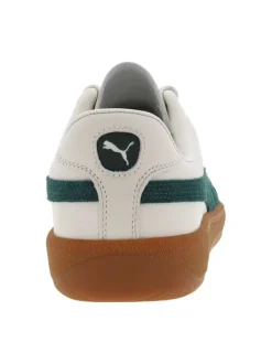 Sneakers multisport en cuir de vachette vertes à talon plat et à lacets plats