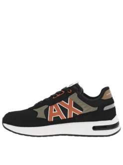Sneakers noires à doublure néoprène et semelle semi-compensée blanche